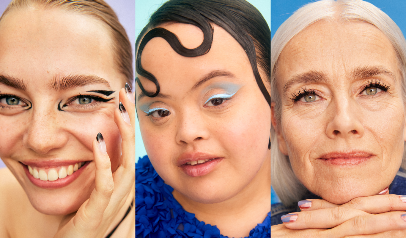 3 modeller visar tre olika ögonmakeup