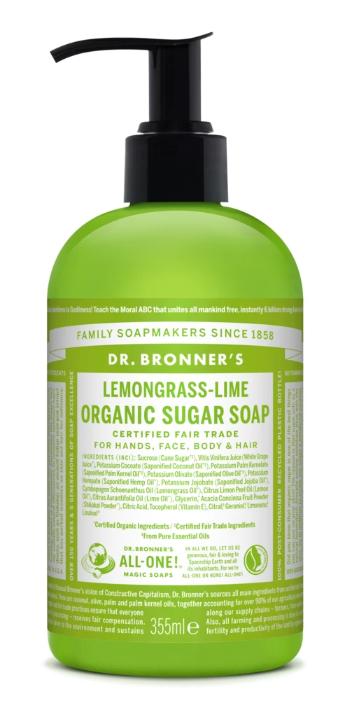 Lemongrass Lime Organic Sugar Soap 355 ml