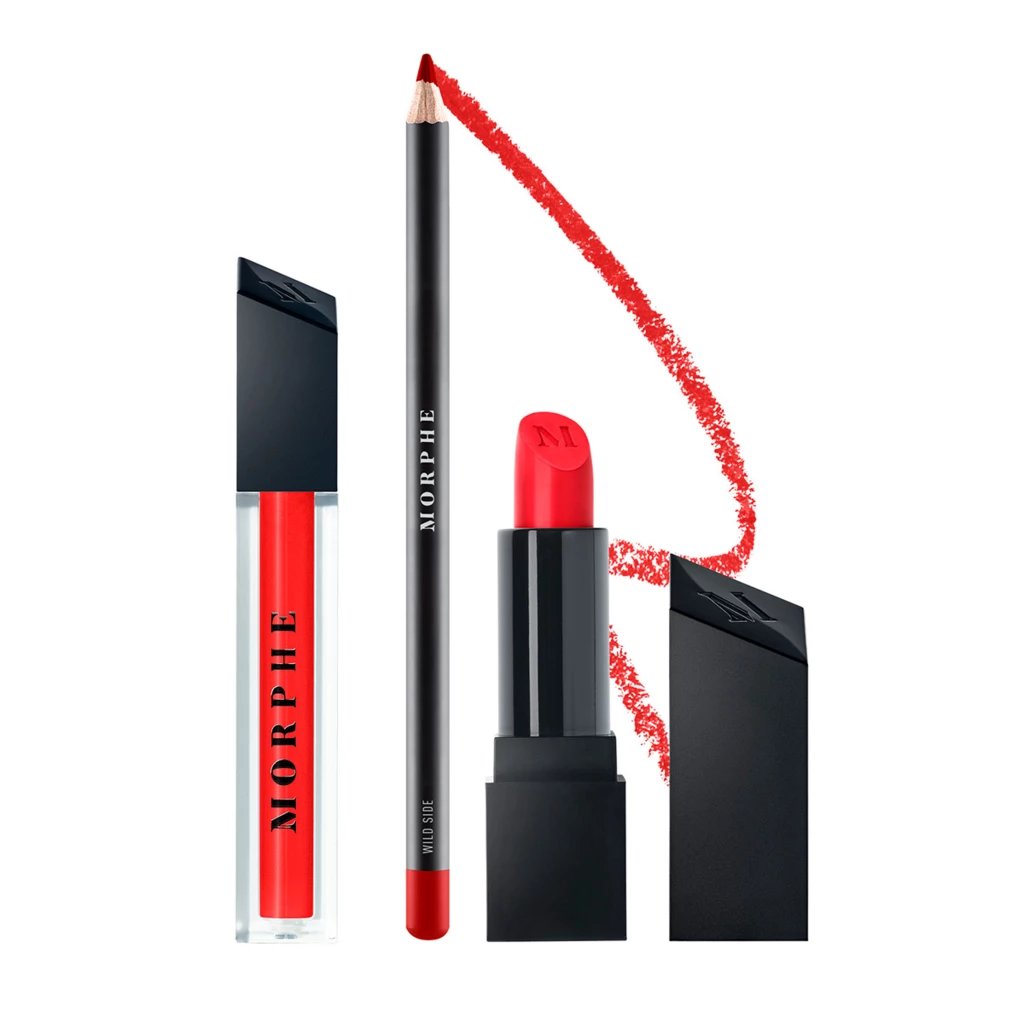 Morphe Out & A Pout Lip Trio Fiery Red