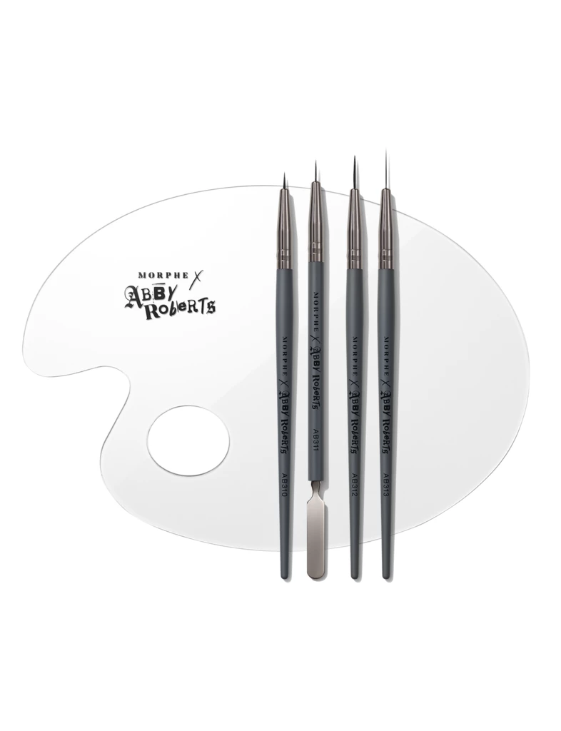 X Abby Roberts 4-Piece Artist’s Eye Brush Set + Mixing Palette