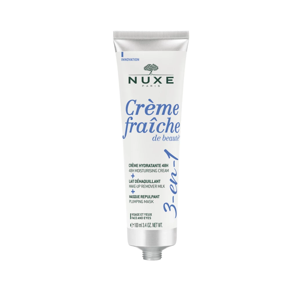 Crème Fraîche De Beauté 3-in-1 48H Moisturising Cream Make-Up Remover Milk Plumping Mask 100 ml