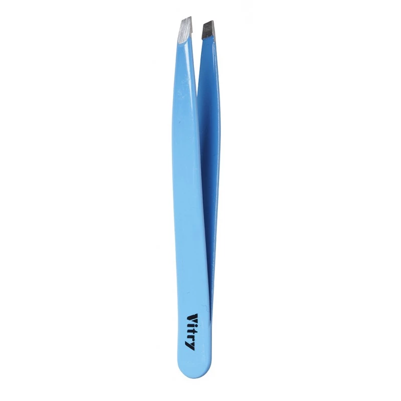 Vitry Tweezers Slant Ends Light Blue