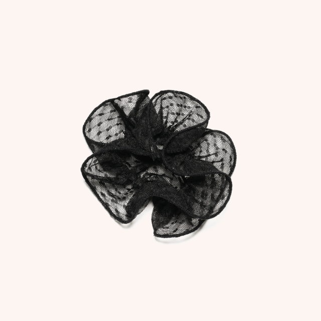 Hair Scrunchie Black Lace