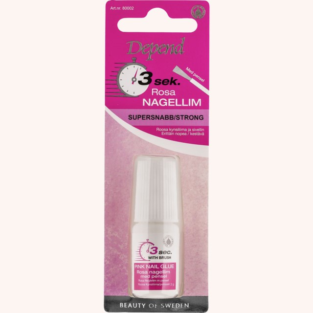 3 Sec Pink Nail Glue With Brush