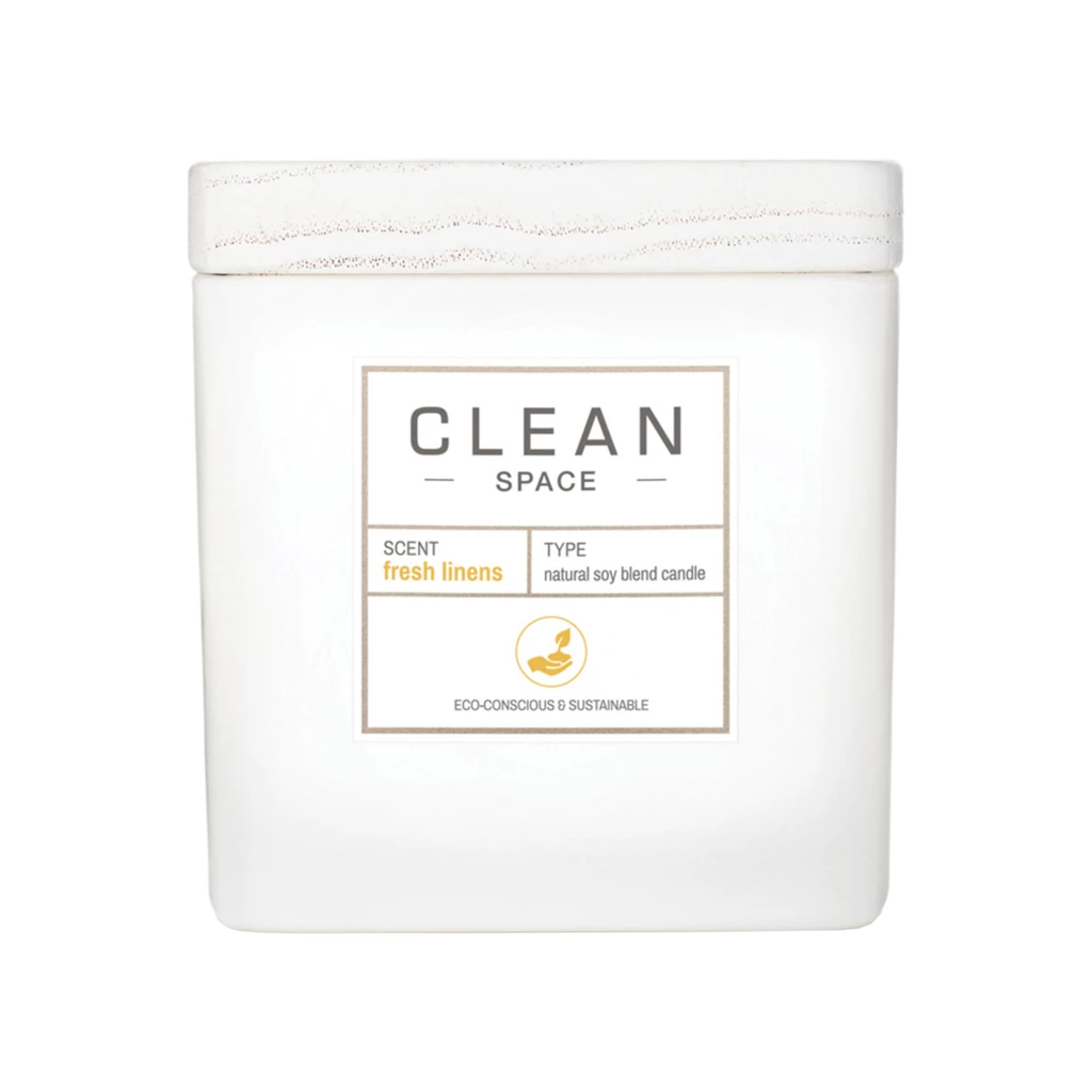 Clean Space Scented Candle Fresh Linens